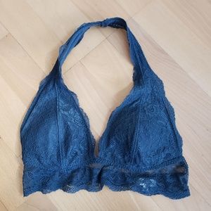 Abercrombie & Fitch Blue Lace Halter Top Bralette
